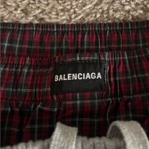 Balenciaga Checkered Red and Black Pants